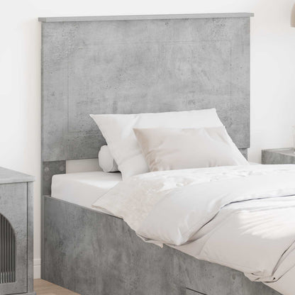 Čelo Postele Betonově Šedá 100 Cm Dřevěný Materiál