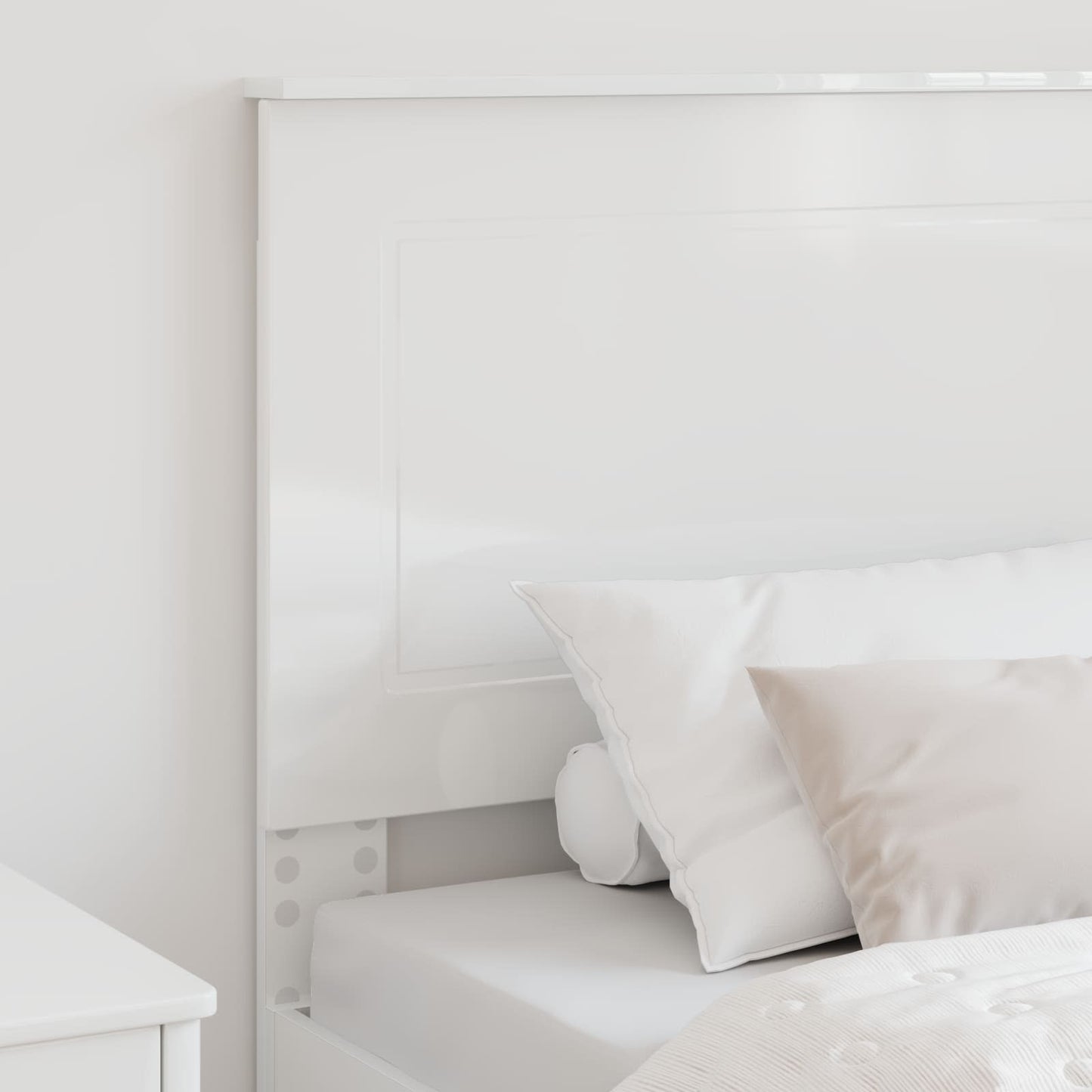 Čelo Postele Lesklá Bílá 100 Cm Dřevěný Materiál
