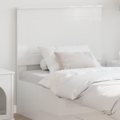 Čelo Postele Lesklá Bílá 100 Cm Dřevěný Materiál