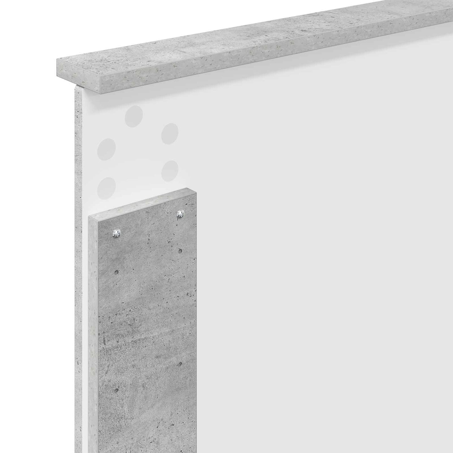 Čelo Postele Betonově Šedá 100 Cm Dřevěný Materiál