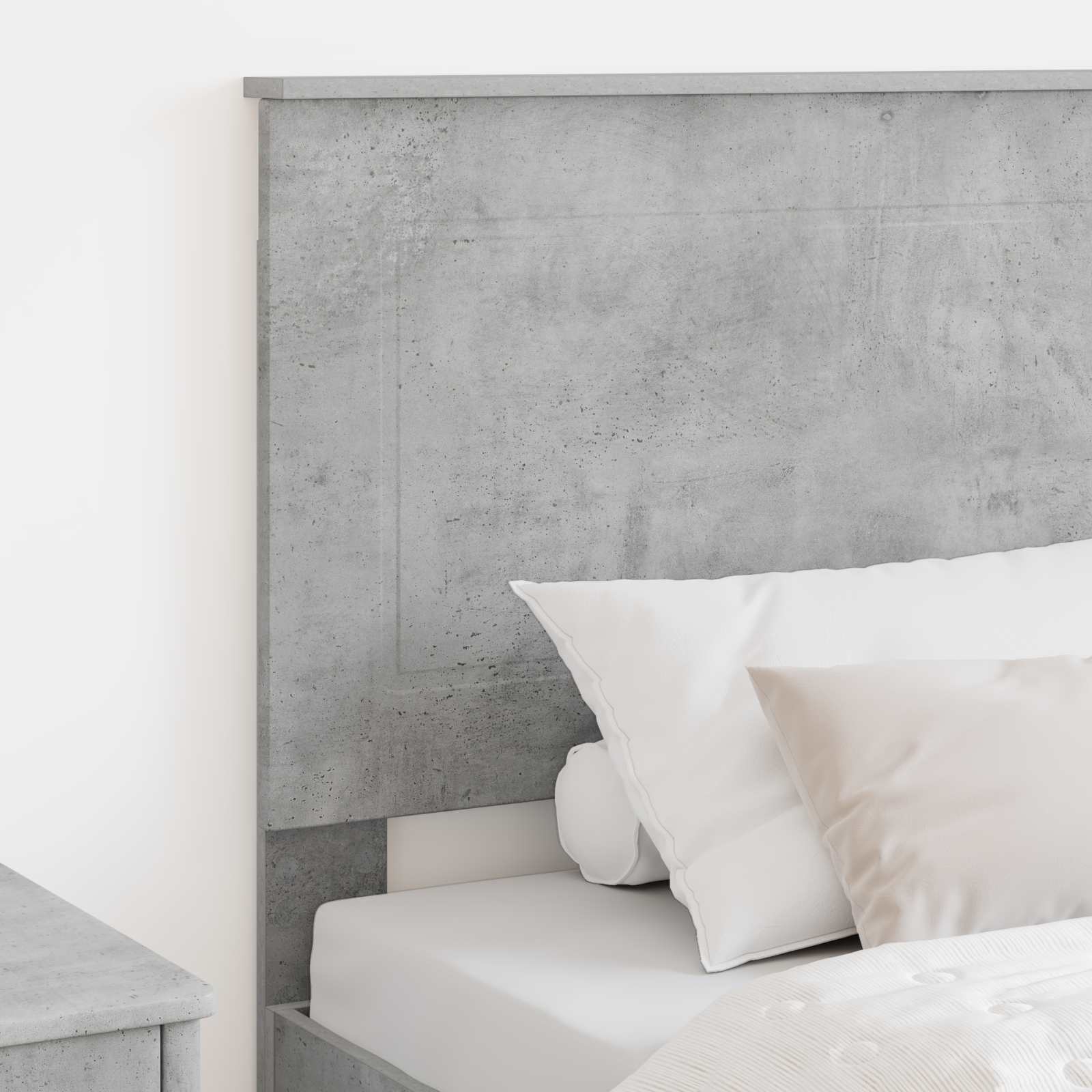 Čelo Postele Betonově Šedá 100 Cm Dřevěný Materiál