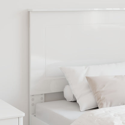 Čelo Postele Lesklá Bílá 100 Cm Dřevěný Materiál