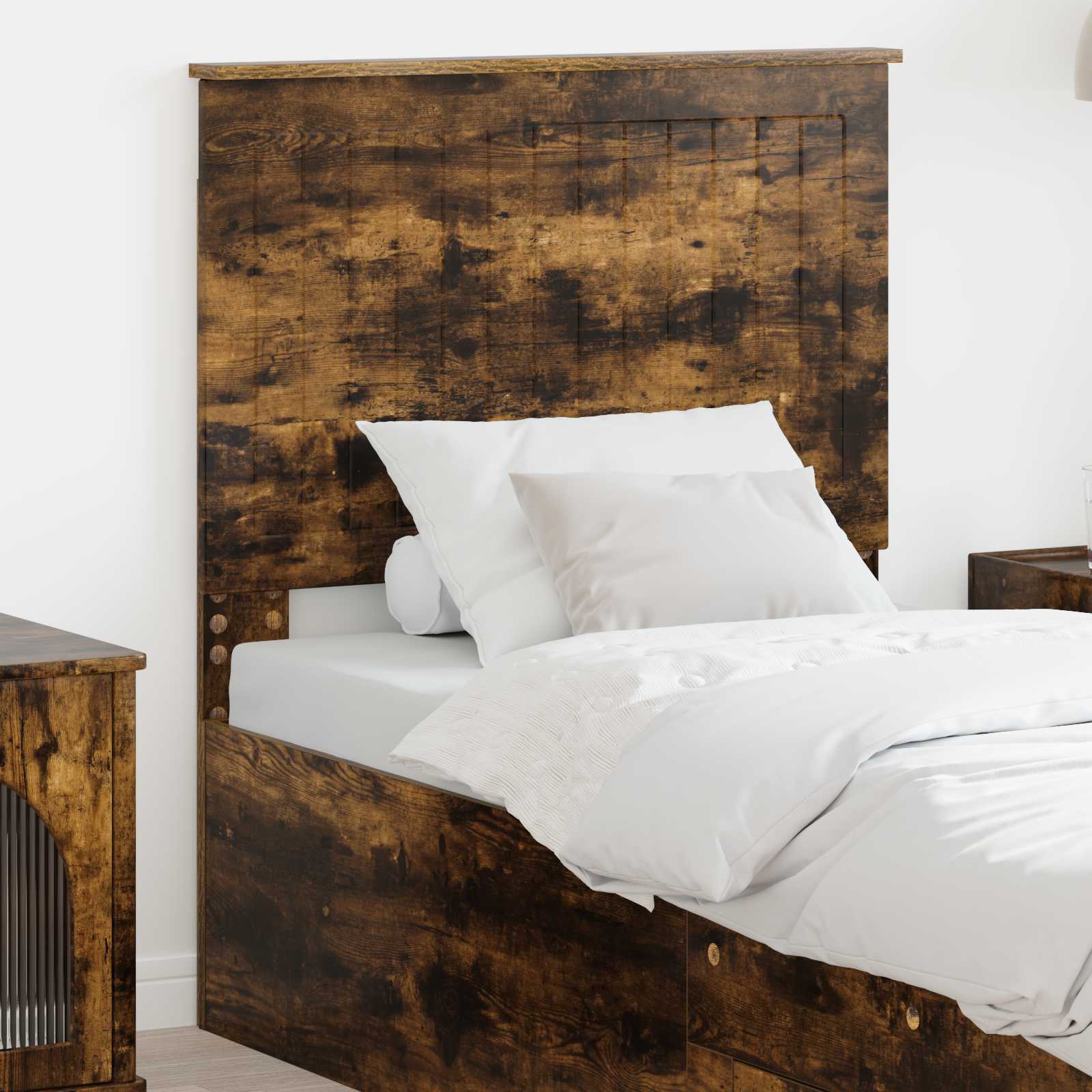 Čelo Postele Kouřový Dub Kompozitní Dřevo