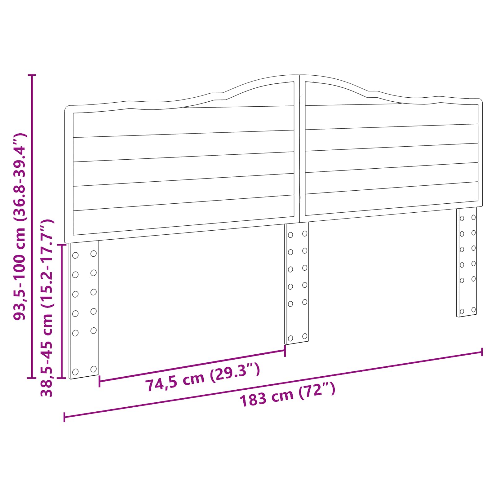 Čelo Postele Bílá Kompozitní Dřevo