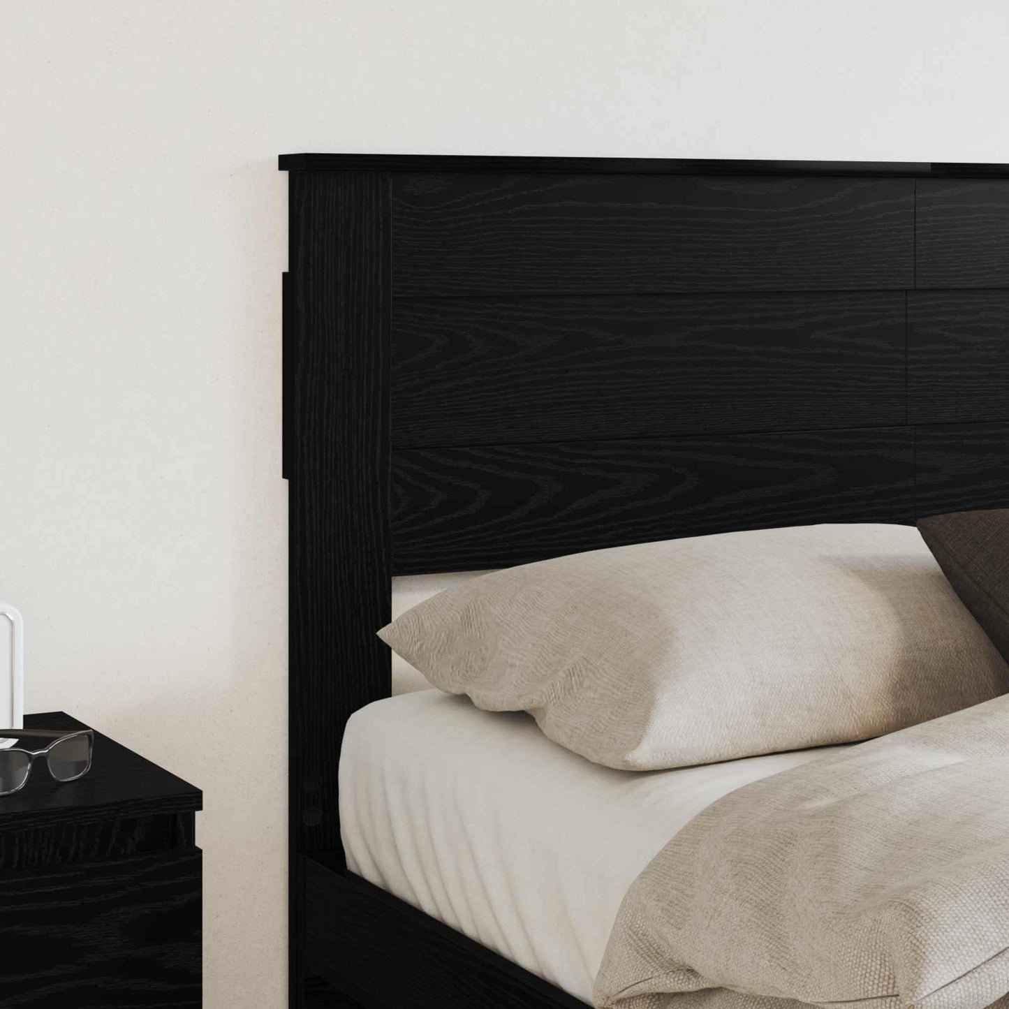 Čelo Postele Černý Dub Kompozitní Dřevo
