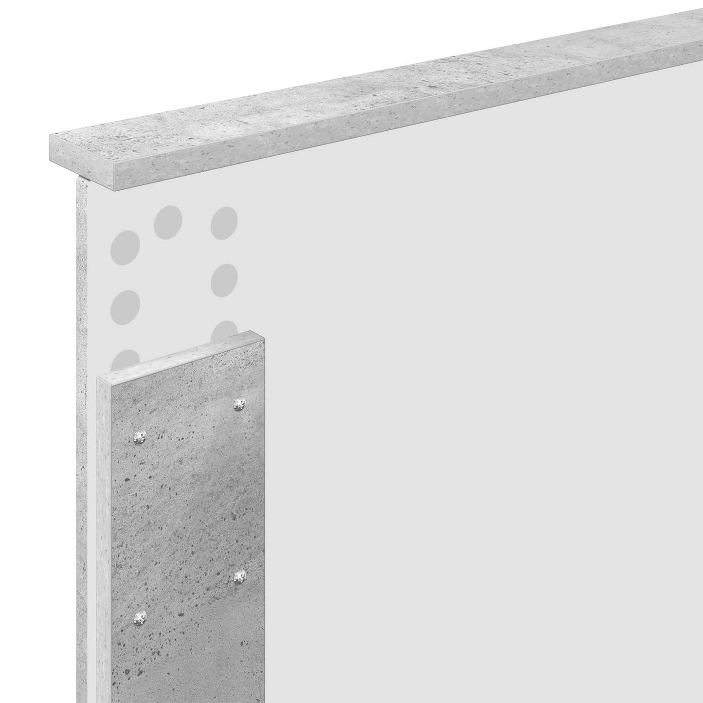 Čelo Postele Betonově Šedá Kompozitní Dřevo