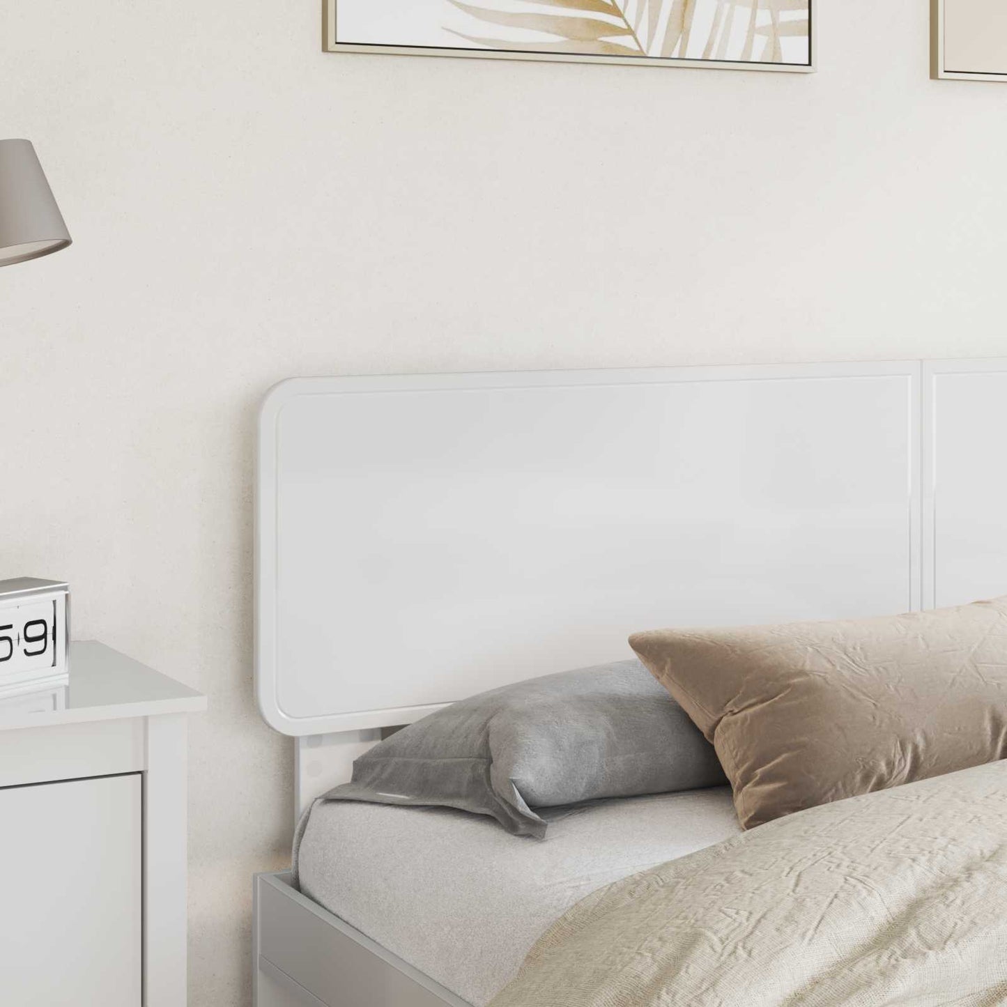 Čelo Postele Lesklá Bílá Kompozitní Dřevo