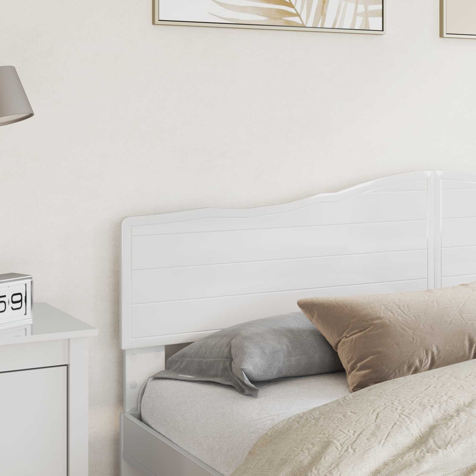 Čelo Postele Lesklá Bílá Kompozitní Dřevo
