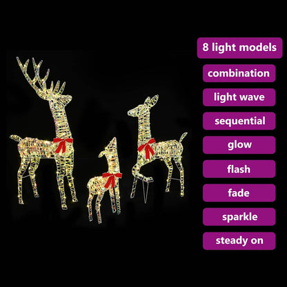 Rodina Sobů 3 Ks 300 Led Teplá Bílá 67 X 26 X 127 Cm Pet