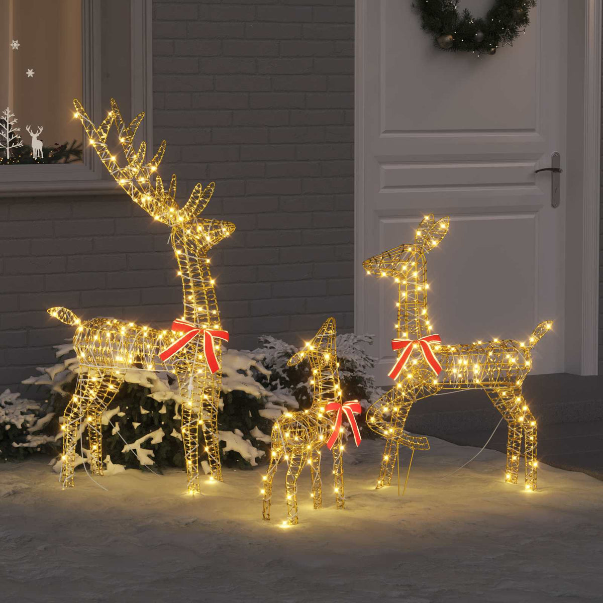 Rodina Sobů 3 Ks 300 Led Teplá Bílá 67 X 26 X 127 Cm Pet
