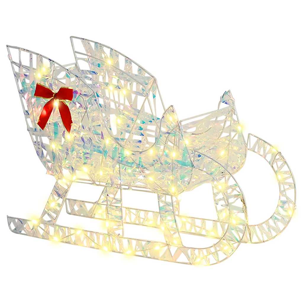 Sáně Tažené Sobem 200 Led Teplá Bílá 70 X 26 X 129 Cm Pet