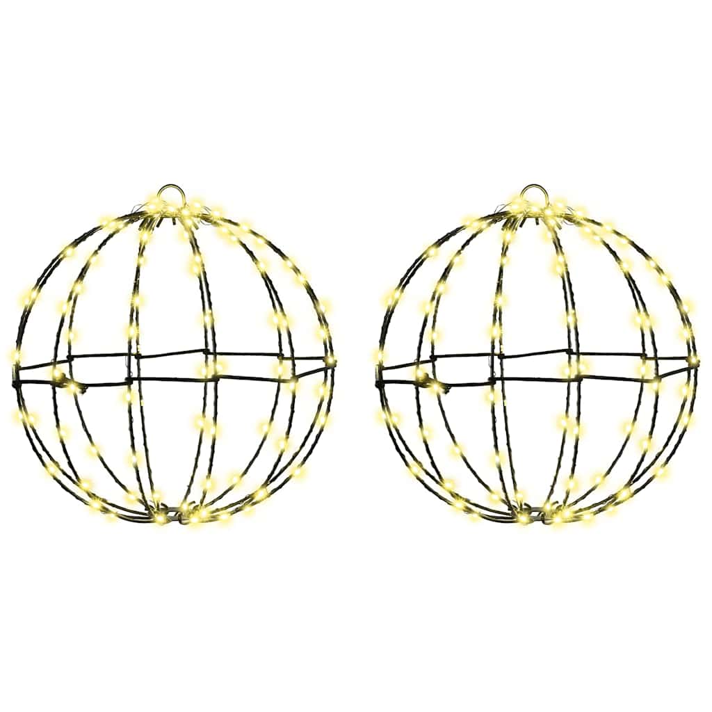 Koule 2 Ks Teplá Bílá 30 X 30 X 32 Cm Kov 192 Led Diod