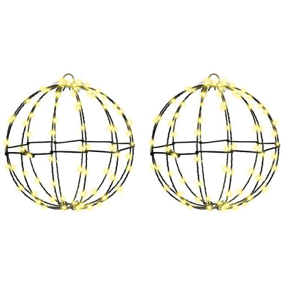 Koule 2 Ks Teplá Bílá 30 X 30 X 32 Cm Kov 192 Led Diod