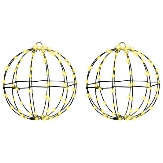 Koule 2 Ks Teplá Bílá 30 X 30 X 32 Cm Kov 192 Led Diod