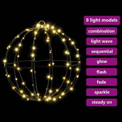Koule 2 Ks Teplá Bílá 30 X 30 X 32 Cm Kov 192 Led Diod