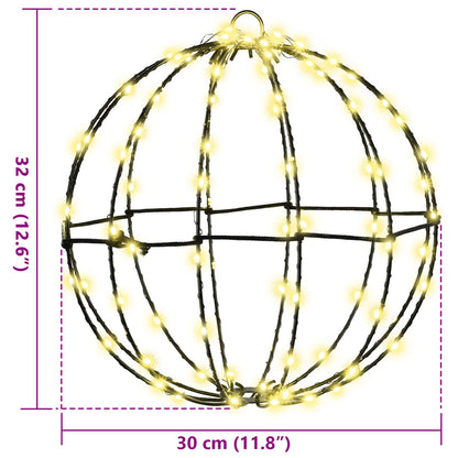 Koule 2 Ks Teplá Bílá 30 X 30 X 32 Cm Kov 192 Led Diod