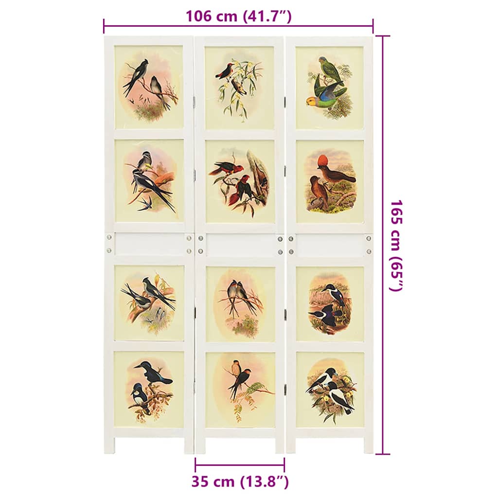 Romdivider Panel Bílá 212 X 165 Cm Mdf
