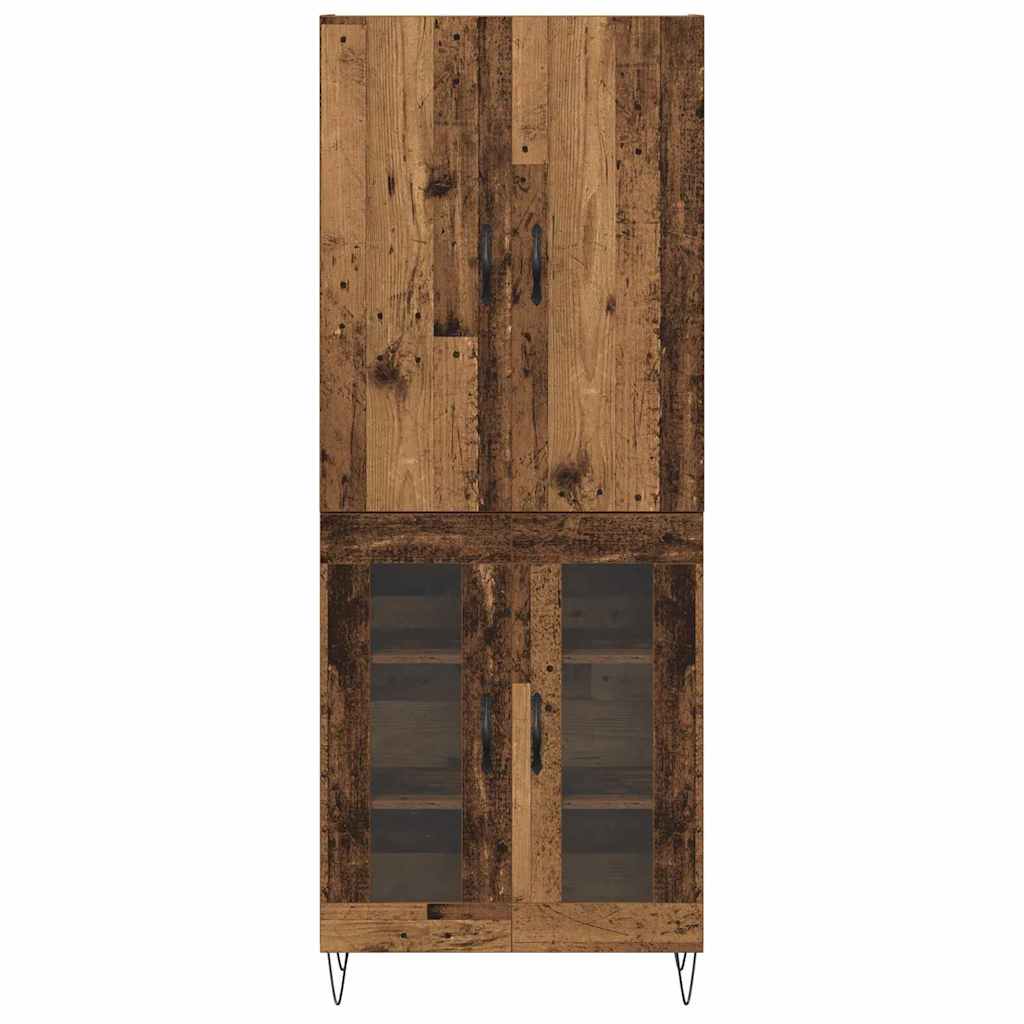 Vysoký Bufet 2 Ks Staré Dřevo 69,5 X 34 X 180 Cm
