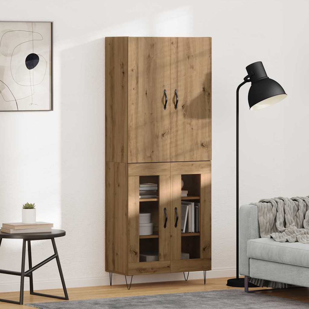 Vysoký Bufet 2 Ks Artisanový Dub 69,5 X 34 X 180 Cm