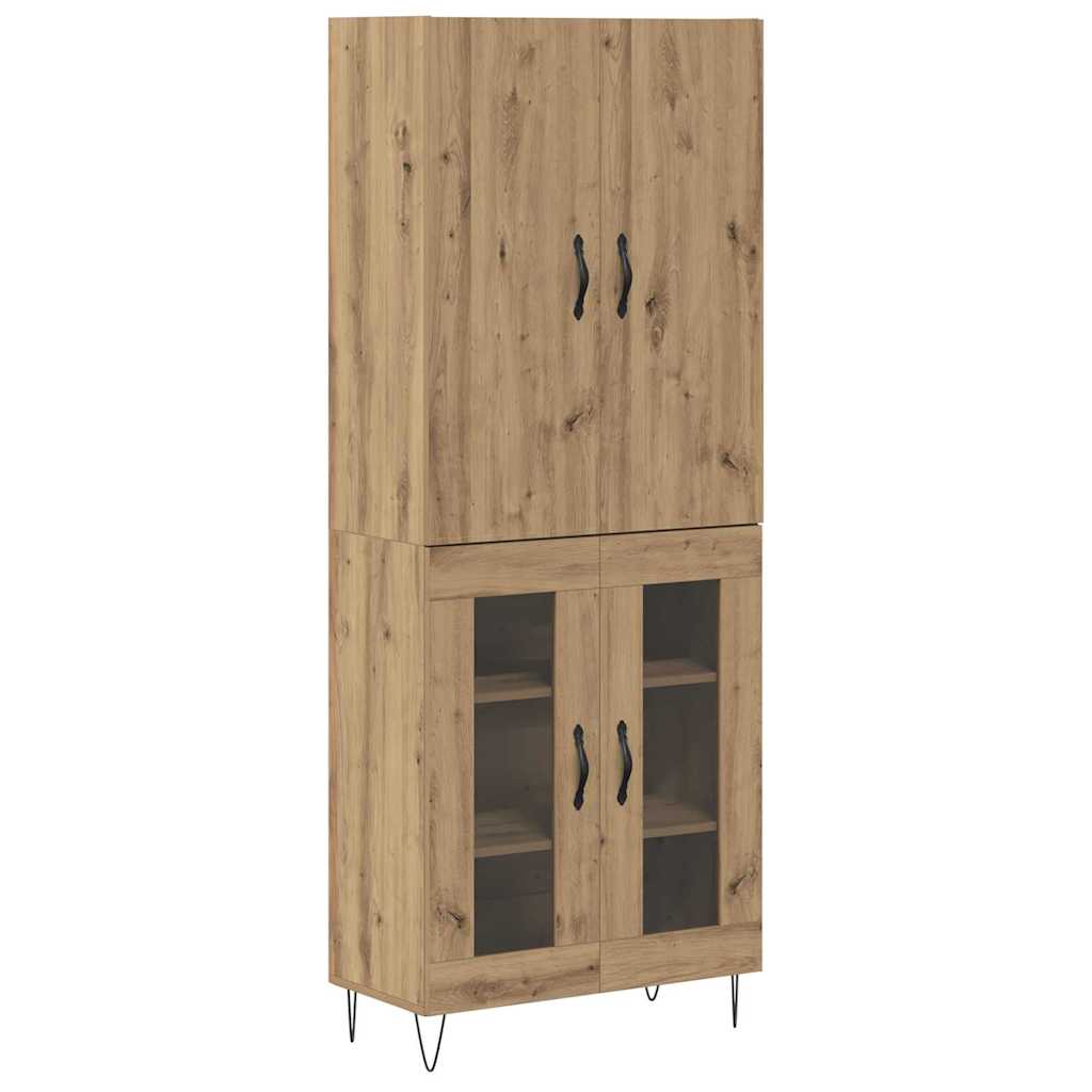 Vysoký Bufet 2 Ks Artisanový Dub 69,5 X 34 X 180 Cm