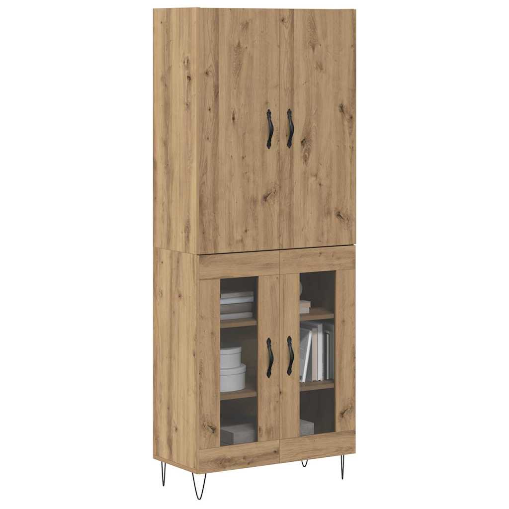 Vysoký Bufet 2 Ks Artisanový Dub 69,5 X 34 X 180 Cm