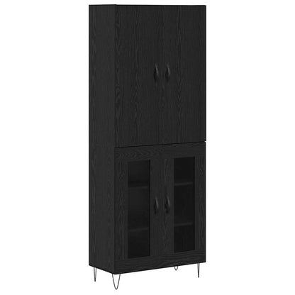 Vysoký Bufet 2 Ks Černý Dub 69,5 X 34 X 180 Cm Kompozitní Dřevo