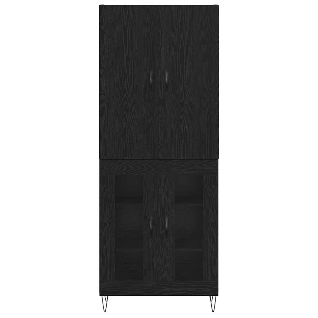 Vysoký Bufet 2 Ks Černý Dub 69,5 X 34 X 180 Cm Kompozitní Dřevo