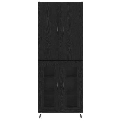 Vysoký Bufet 2 Ks Černý Dub 69,5 X 34 X 180 Cm Kompozitní Dřevo