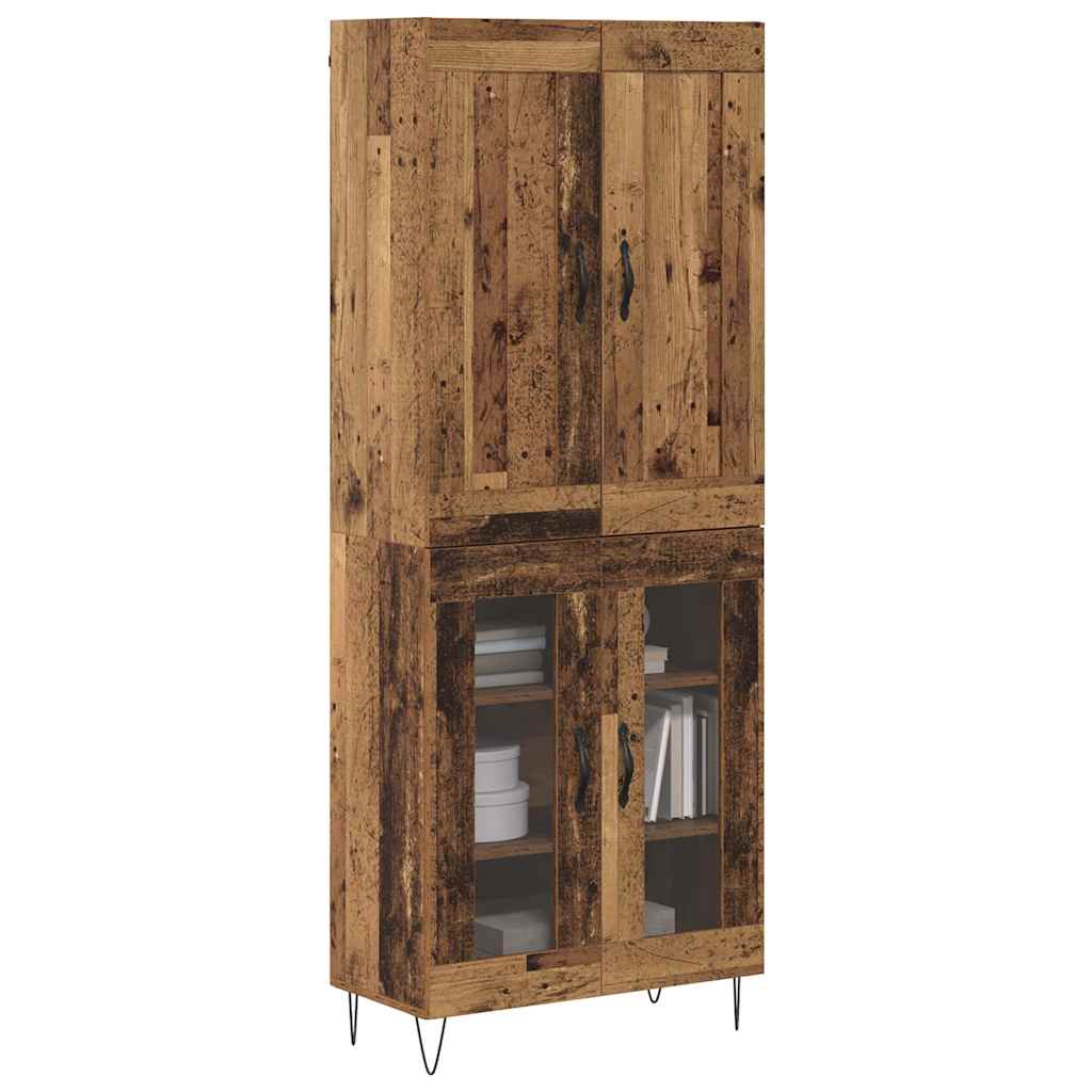 Vysoký Bufet Staré Dřevo 69,5 X 34 X 180 Cm Kompozitní Dřevo