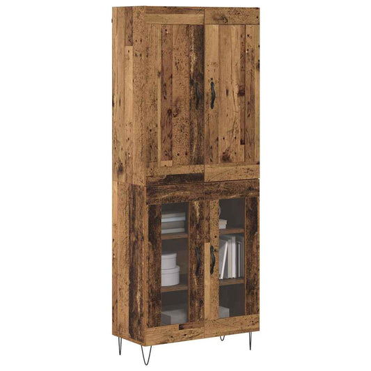 Vysoký Bufet Staré Dřevo 69,5 X 34 X 180 Cm Kompozitní Dřevo