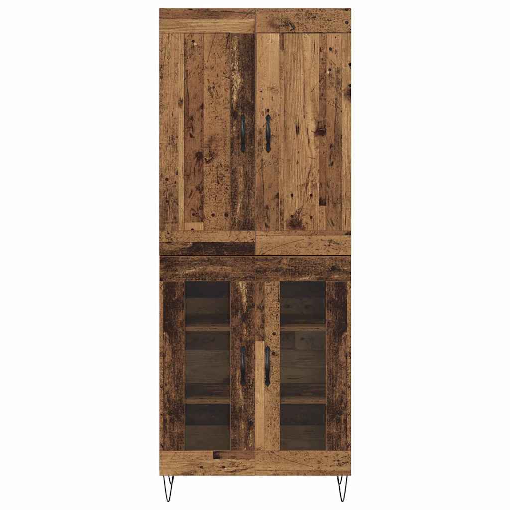 Vysoký Bufet Staré Dřevo 69,5 X 34 X 180 Cm Kompozitní Dřevo
