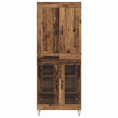 Vysoký Bufet Staré Dřevo 69,5 X 34 X 180 Cm Kompozitní Dřevo