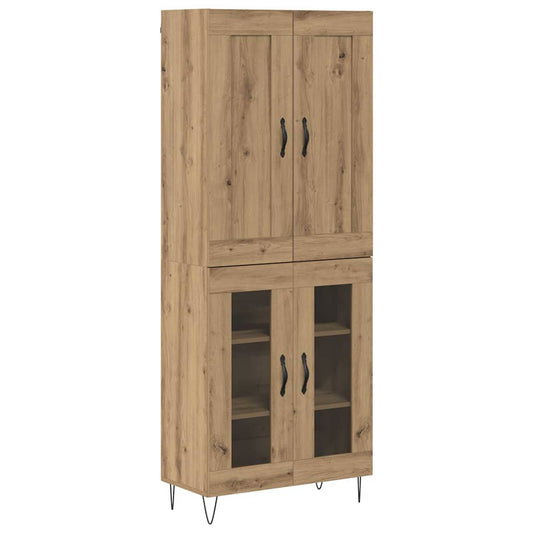 Vysoký Bufet Artisanový Dub 69,5 X 34 X 180 Cm Kompozitní Dřevo
