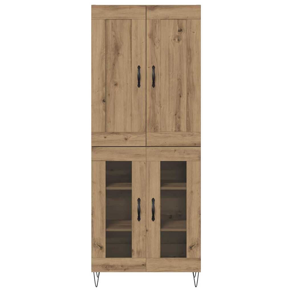 Vysoký Bufet Artisanový Dub 69,5 X 34 X 180 Cm Kompozitní Dřevo