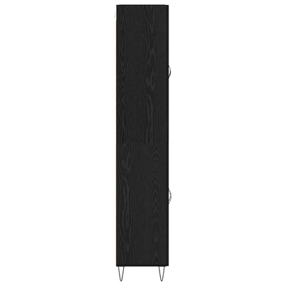 Vysoký Bufet Černý Dub 69,5 X 34 X 180 Cm Kompozitní Dřevo