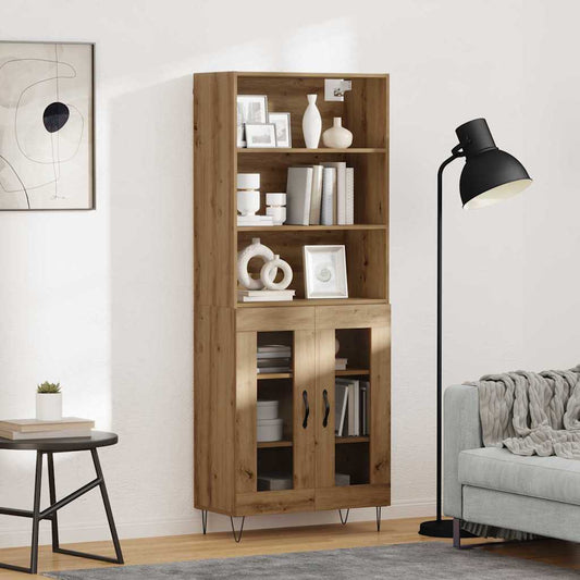 Vysoký Bufet 2 Ks Artisanový Dub 69,5 X 34 X 180 Cm