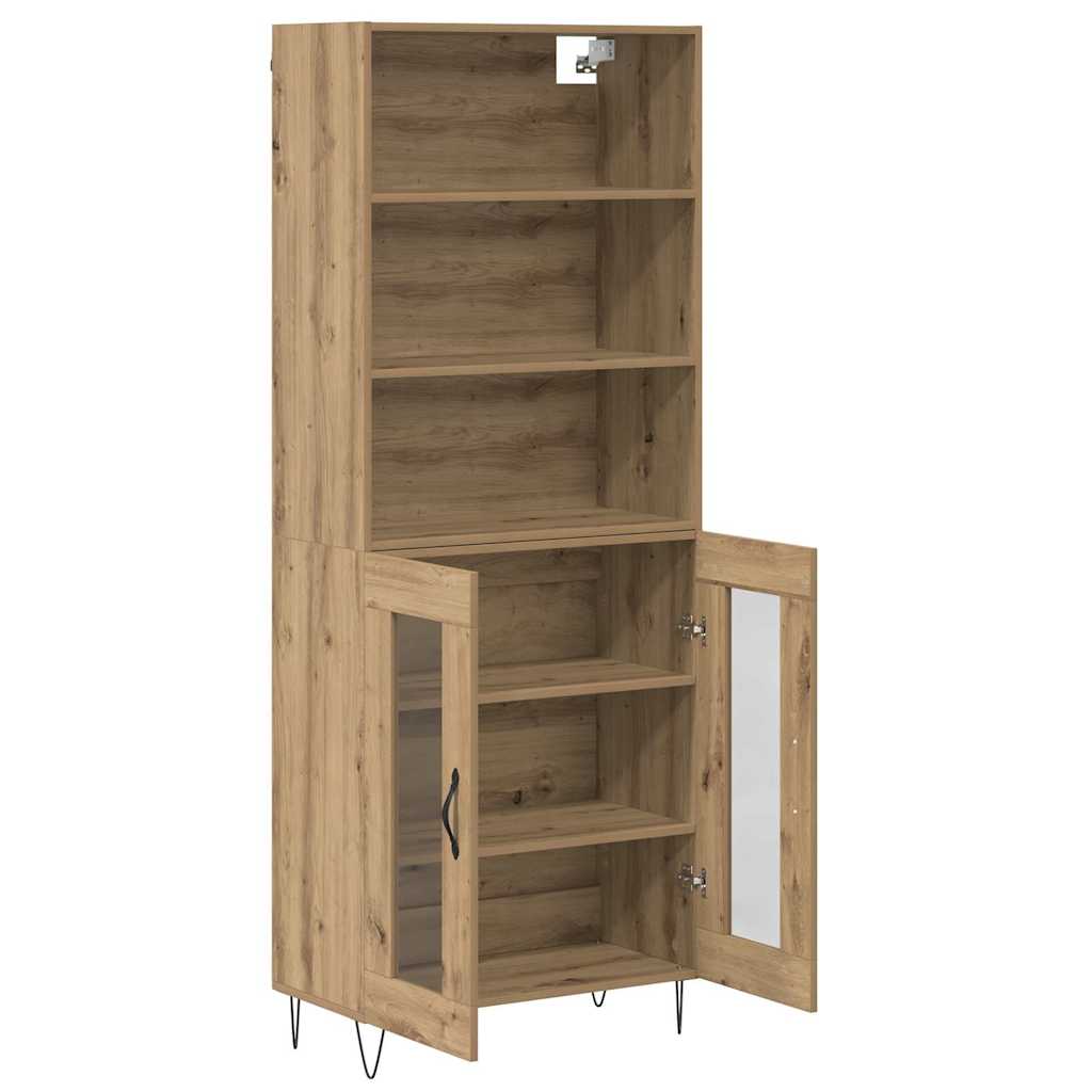 Vysoký Bufet 2 Ks Artisanový Dub 69,5 X 34 X 180 Cm