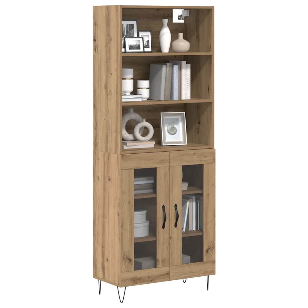Vysoký Bufet 2 Ks Artisanový Dub 69,5 X 34 X 180 Cm