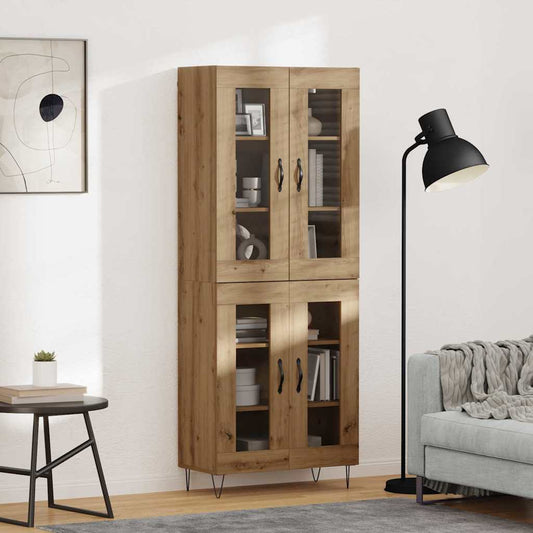 Vysoký Bufet Artisanový Dub 69,5 X 34 X 90 Cm Kompozitní Dřevo
