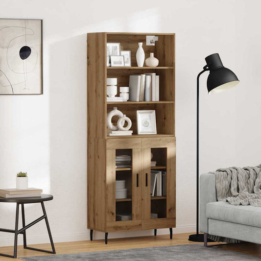 Vysoký Bufet 2 Ks Artisanový Dub 69,5 X 32,5 X 180 Cm