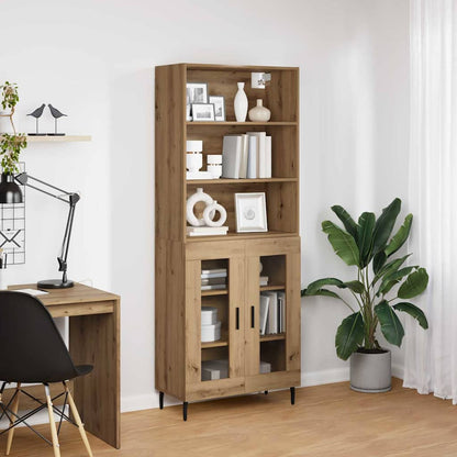 Vysoký Bufet 2 Ks Artisanový Dub 69,5 X 32,5 X 180 Cm