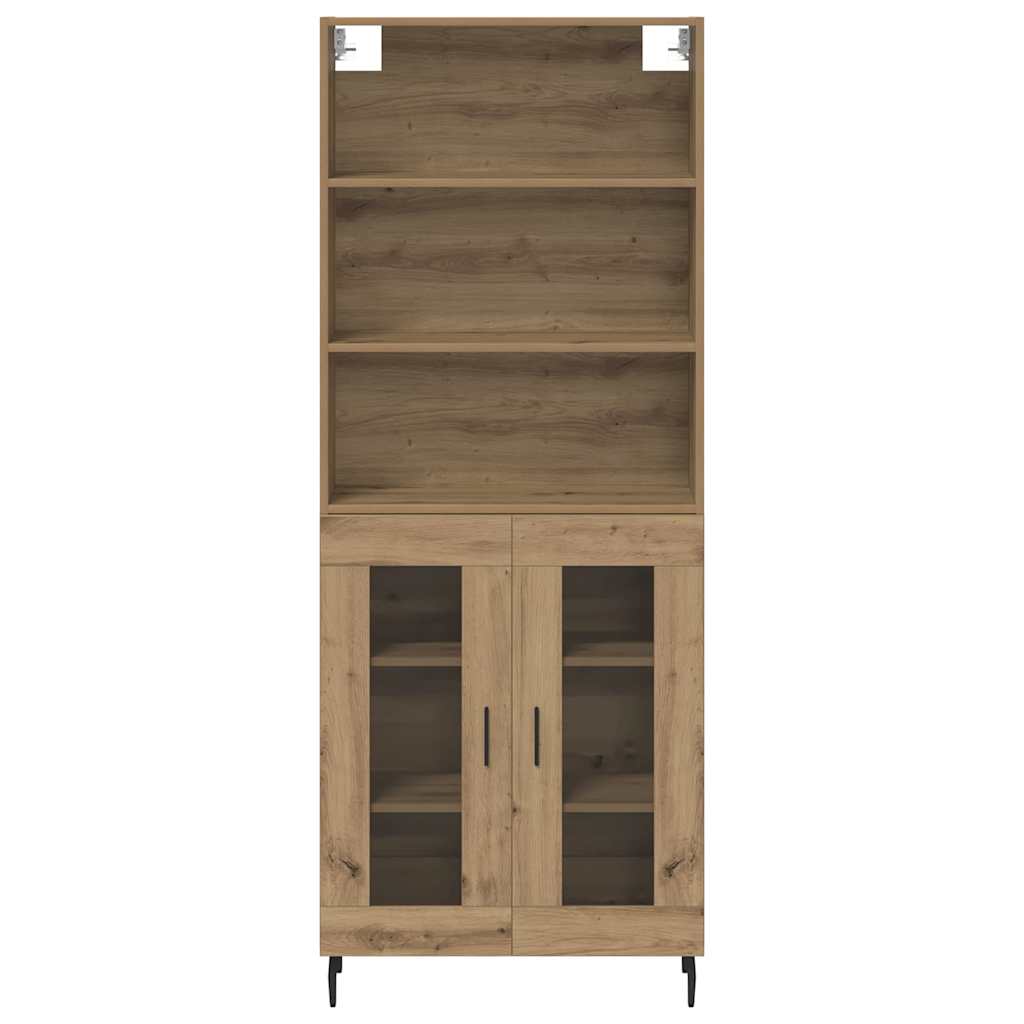 Vysoký Bufet 2 Ks Artisanový Dub 69,5 X 32,5 X 180 Cm