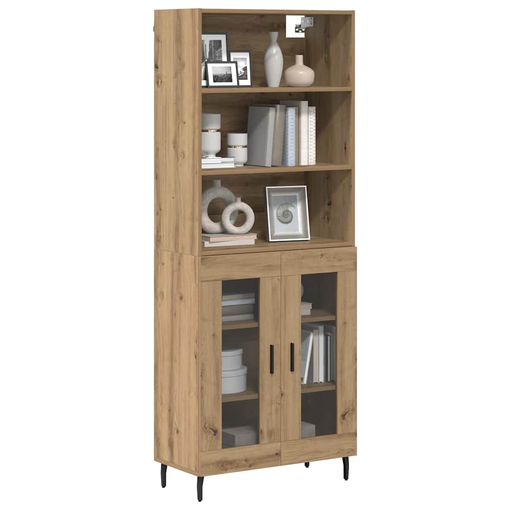 Vysoký Bufet 2 Ks Artisanový Dub 69,5 X 32,5 X 180 Cm