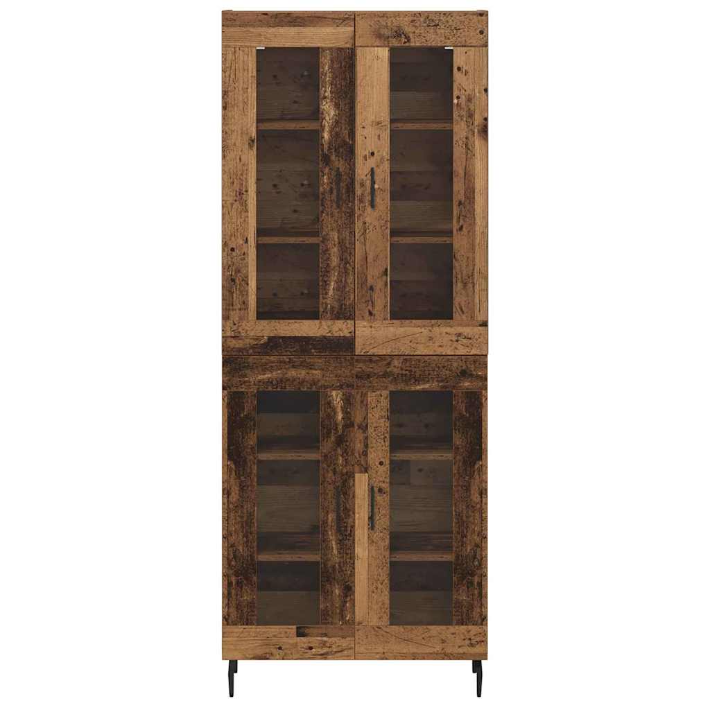 Vysoký Bufet 2 Ks Staré Dřevo 69,5 X 34 X 180 Cm