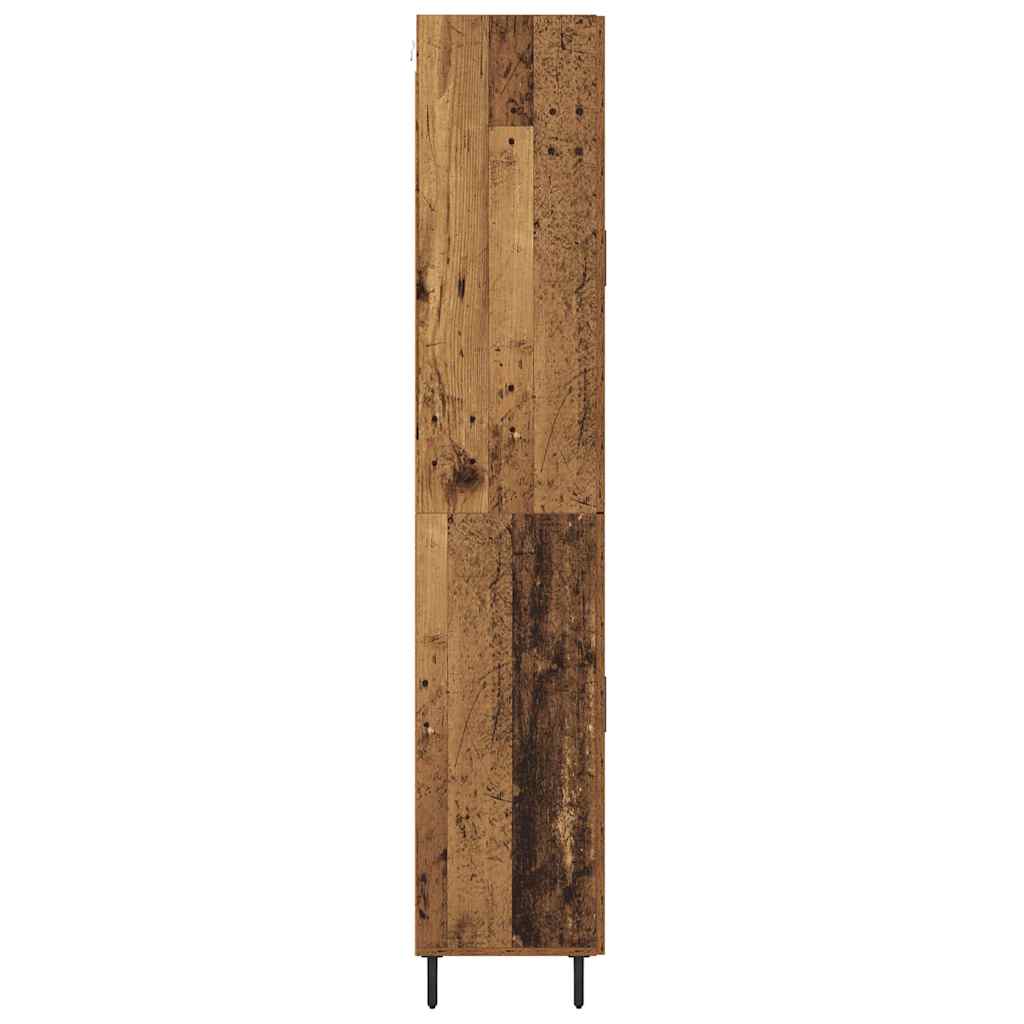 Vysoký Bufet 2 Ks Staré Dřevo 69,5 X 34 X 180 Cm