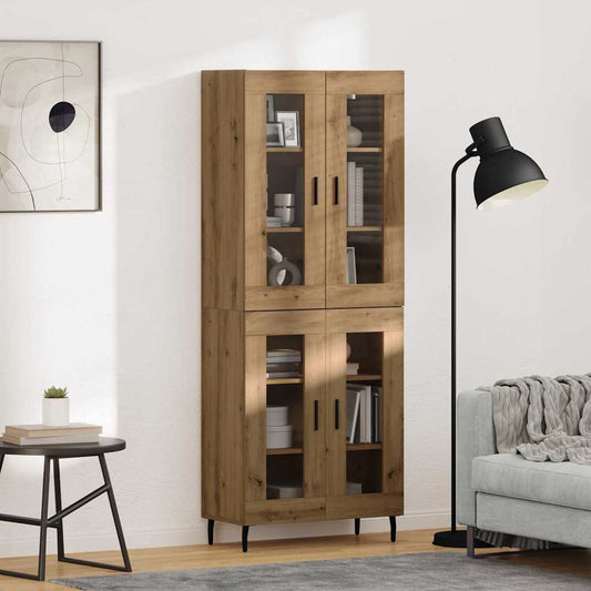 Vysoký Bufet 2 Ks Artisanový Dub 69,5 X 34 X 180 Cm
