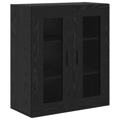 Vysoký Bufet 2 Ks Černý Dub 69,5 X 34 X 180 Cm Kompozitní Dřevo