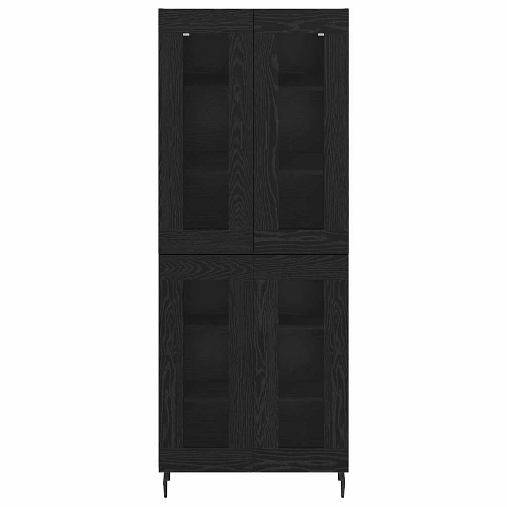 Vysoký Bufet 2 Ks Černý Dub 69,5 X 34 X 180 Cm Kompozitní Dřevo