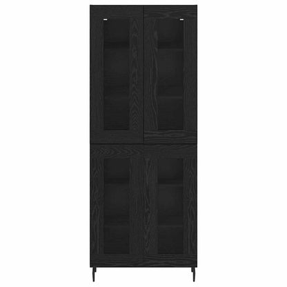 Vysoký Bufet 2 Ks Černý Dub 69,5 X 34 X 180 Cm Kompozitní Dřevo