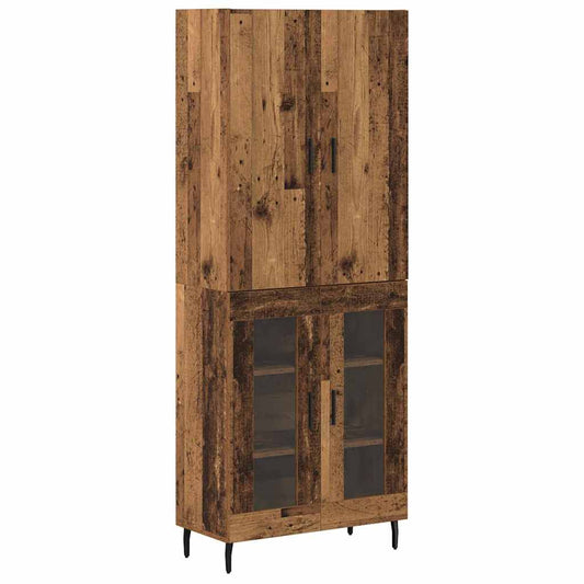 Vysoký Bufet Staré Dřevo 69,5 X 34 X 180 Cm Kompozitní Dřevo